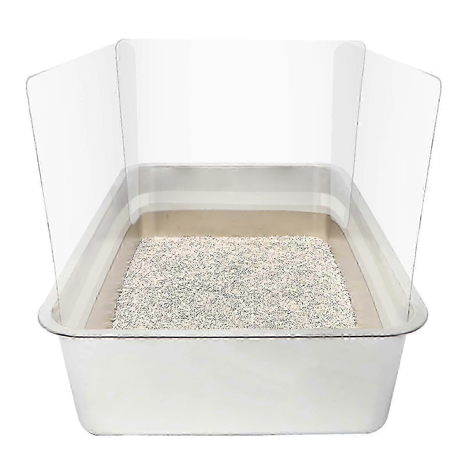 3pcs pussy garbage box pissing shields, transparent easy clean garbage box splash protector Open top