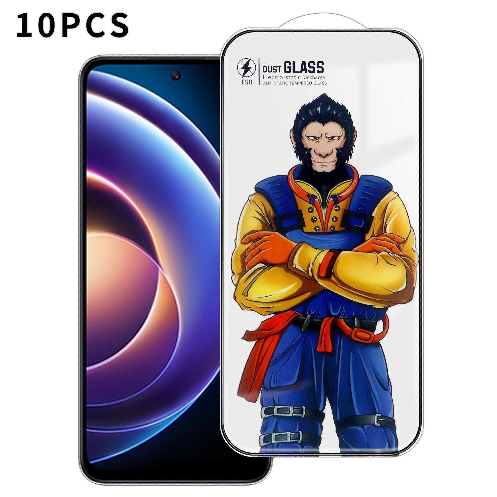 Compatible For Xiaomi Redmi Note 12R 5G 10Pcs Full Screen Protector 3D Arc 120C Anti-Static Silk Printing High Aluminium-silicon G