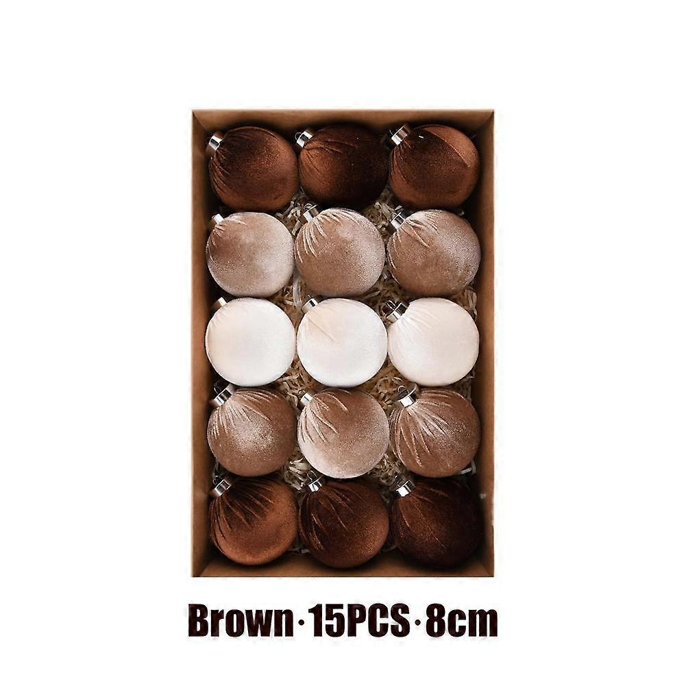 For Christmas Tree Ornaments 6PCs Velvet Nordic Retro Style Holiday Decor Set for Home Xmas Tree