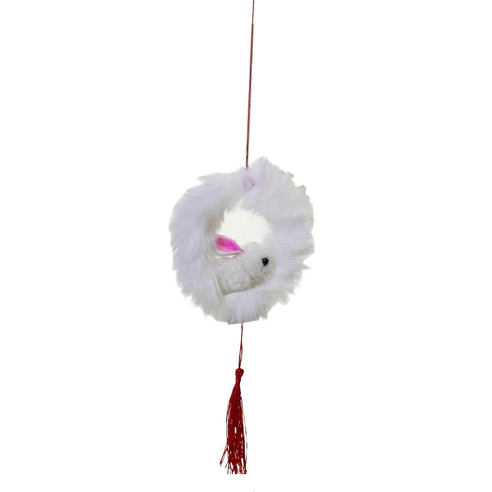 Jikaix Chinese New Year Rabbit Lantern DIY Handheld Velvet Bunny Lantern for Mid-Autumn Spring Festival Decoration