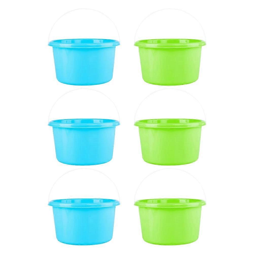 Kid Sand Bucket for Kids Playing with 6Pcs Assorted Color Plastic Buckets
