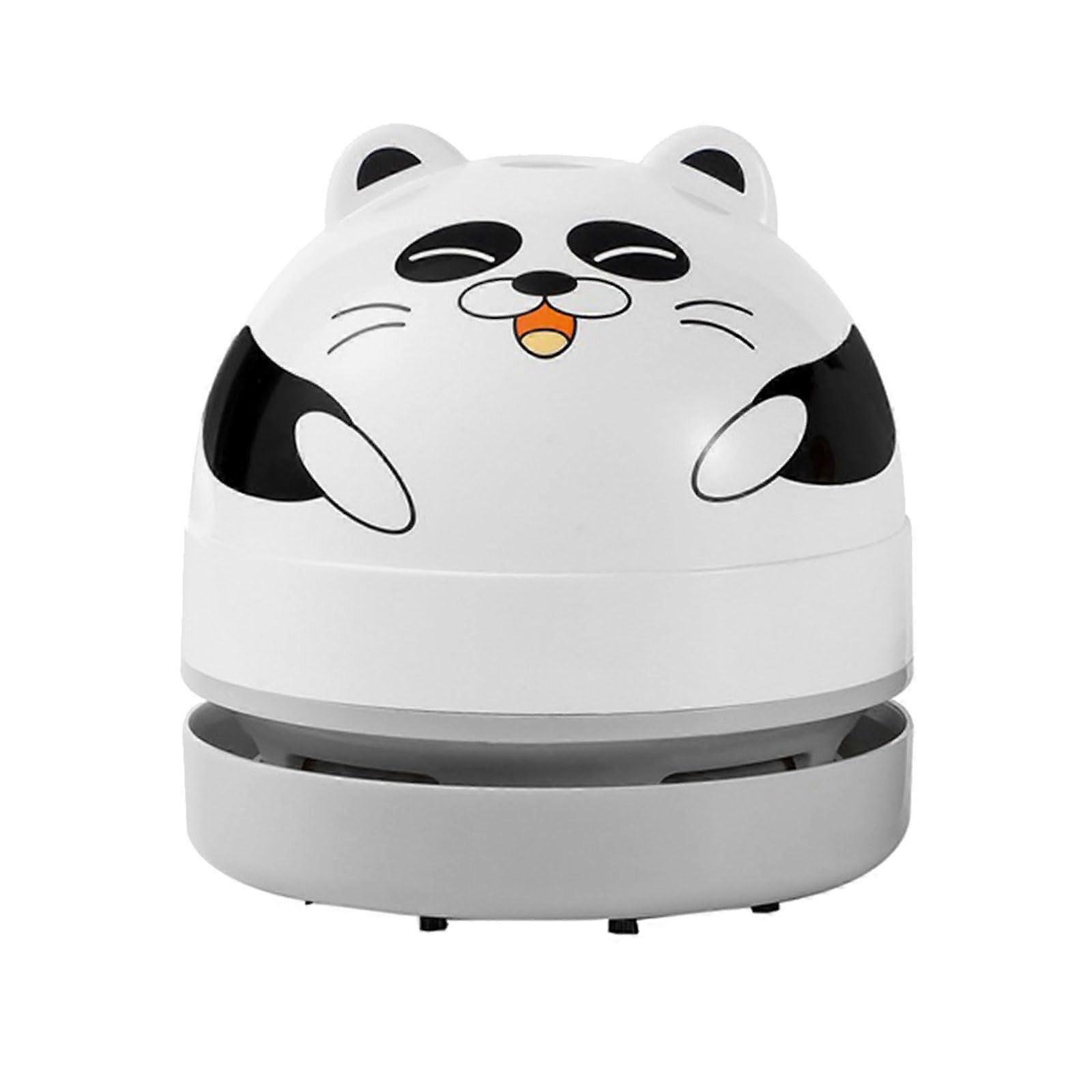 USB Rechargeable Mini Desk Vacuum Cleaner with Detachable Nozzle for Crumbs Home Office Panda Design