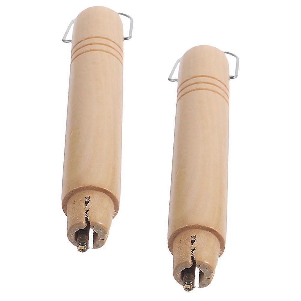 Removable Cooker Handles For Cooking Enthusiasts Light Yellow Wooden Pan Handle Safe To Use 2Pcs