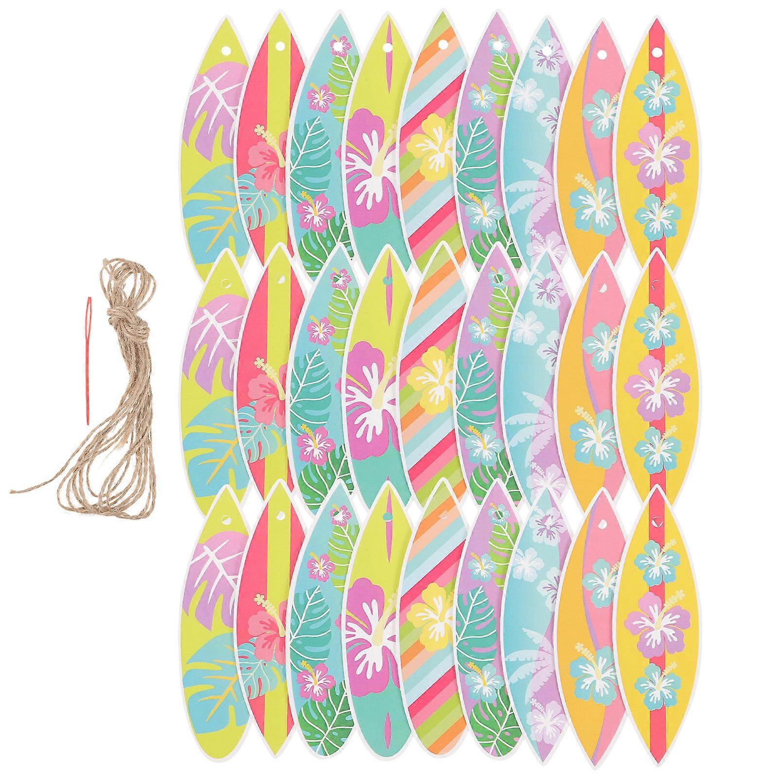 Assorted Color Paper Surfboard Decor for Wall Use 27Pcs Surfboard Hanging