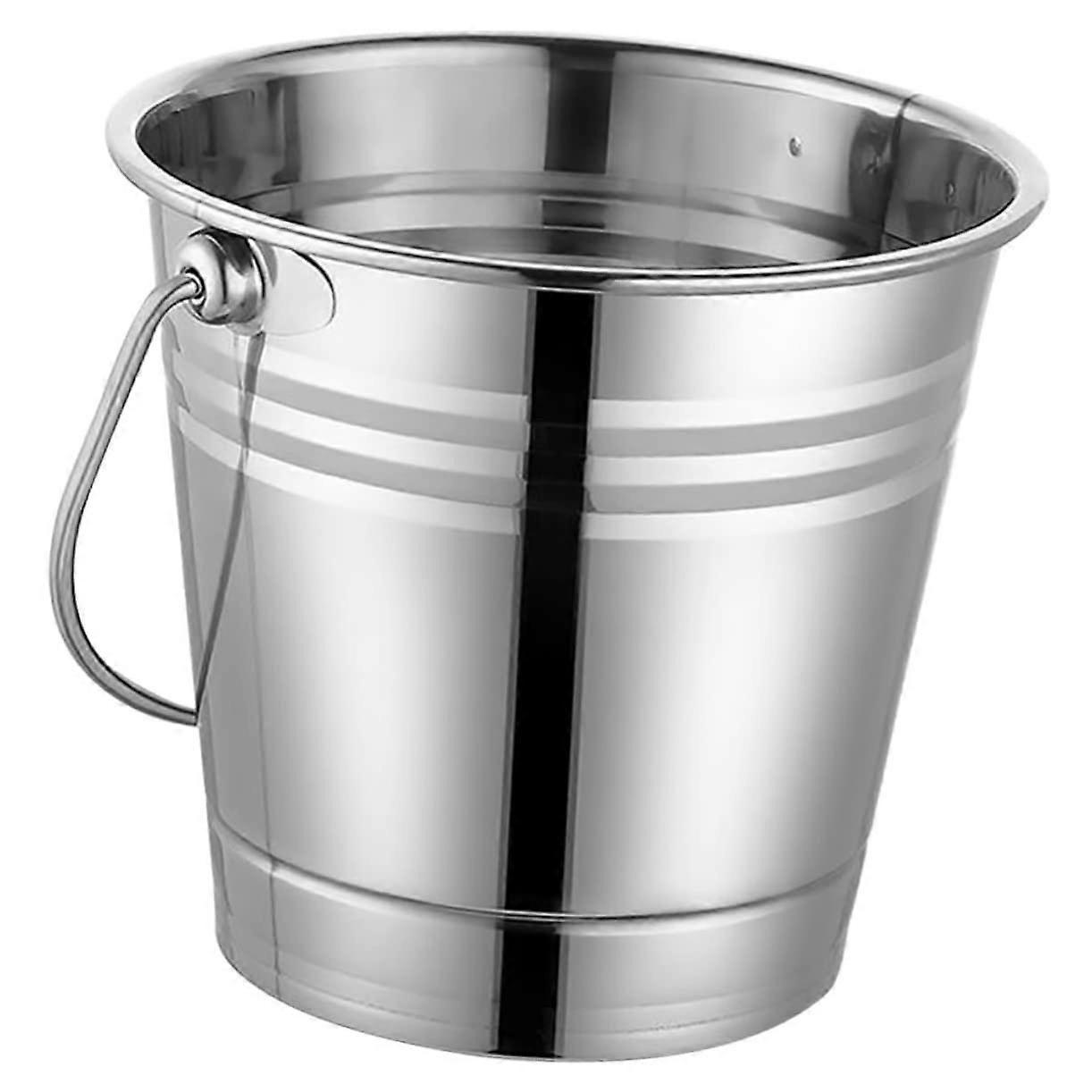 Stainless Steel Ice Bucket with Handle for Wine Beer Chilling and Storage at Parties Bars