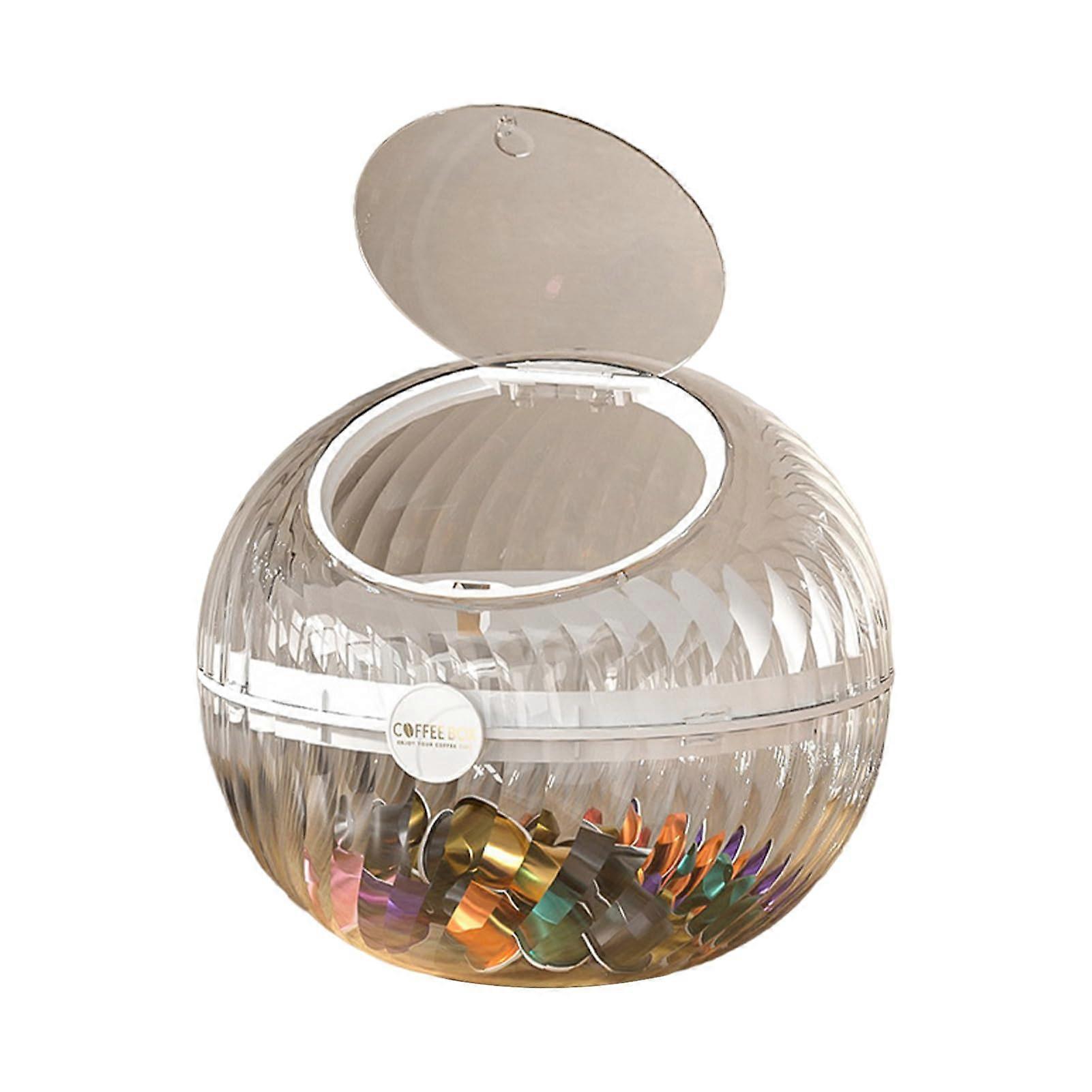 Coffee Capsule Storage Box PET Material for Coffee Lovers with Wide Options White Round Design