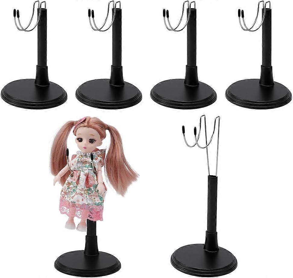 6 Sets Adjustable Height U Type Action Figure Base Display Stand 3.90x3.46x5.31 Inch Stainless Steel Stands with Black Plastic Bases Detachable Holder