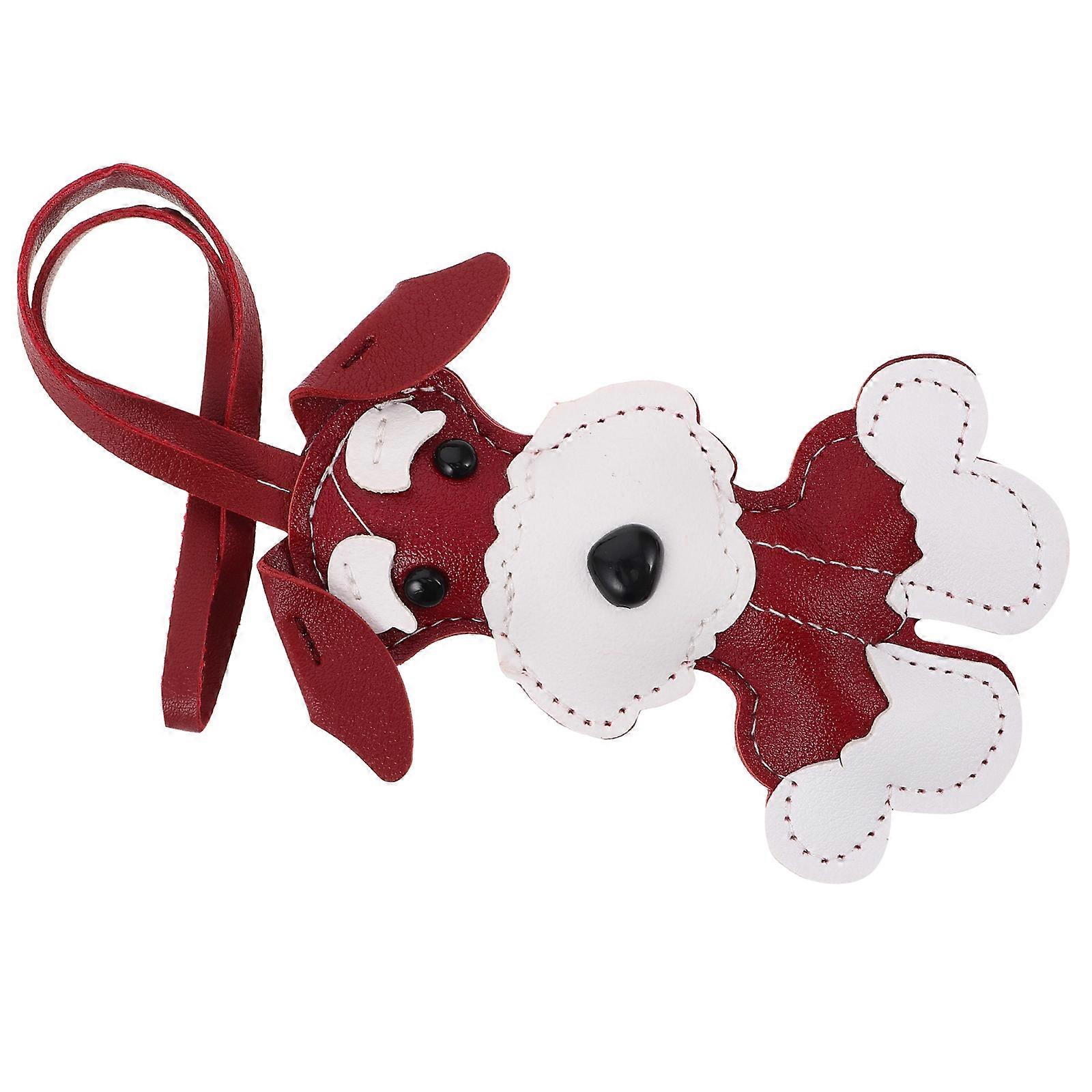 Keychain PU Dog Shaped Keyring for Decoration 1 Piece