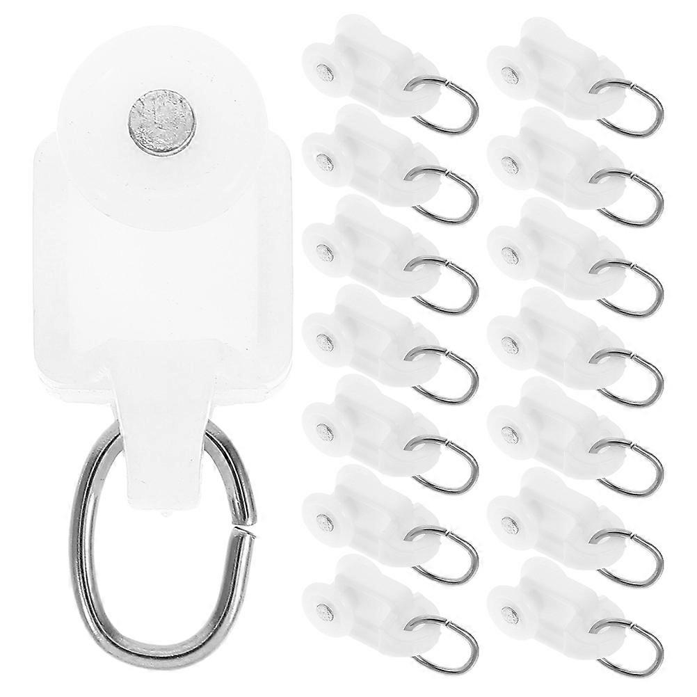 White Plastic Curtain Track Rollers with Hook for Smooth Operation 150Pcs Pack