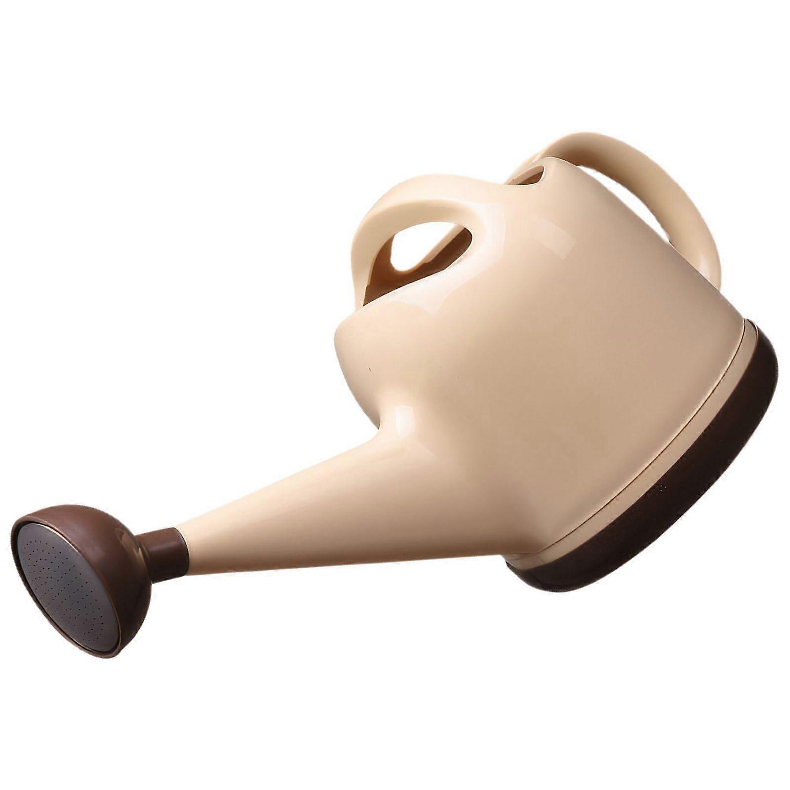4L Plant Watering Can with Detachable Nozzle, Ergonomic Handle for Indoor and Outdoor Use, Beige