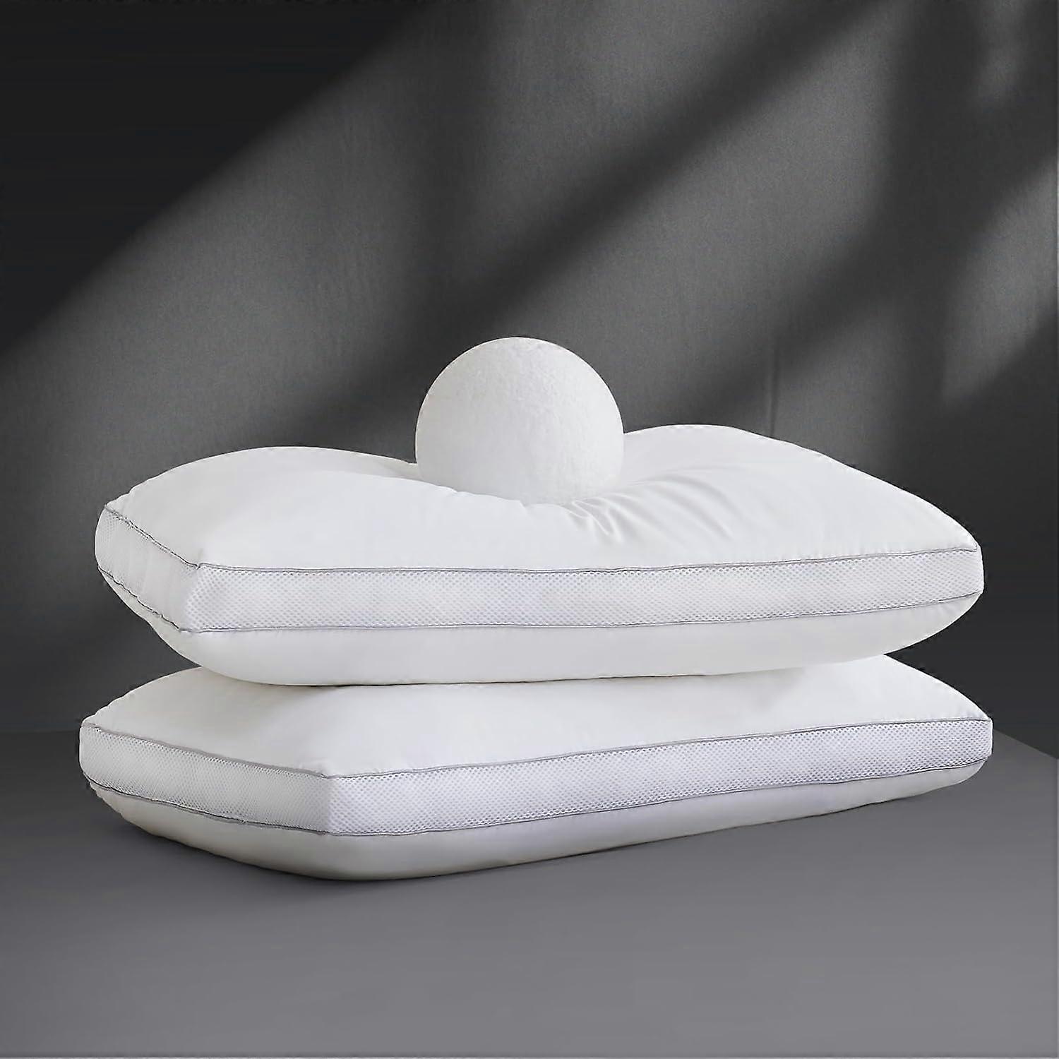 Queen Size Goose Down Memory Foam Pillow with Adaptive Sleep Support and Breathable Mesh Design