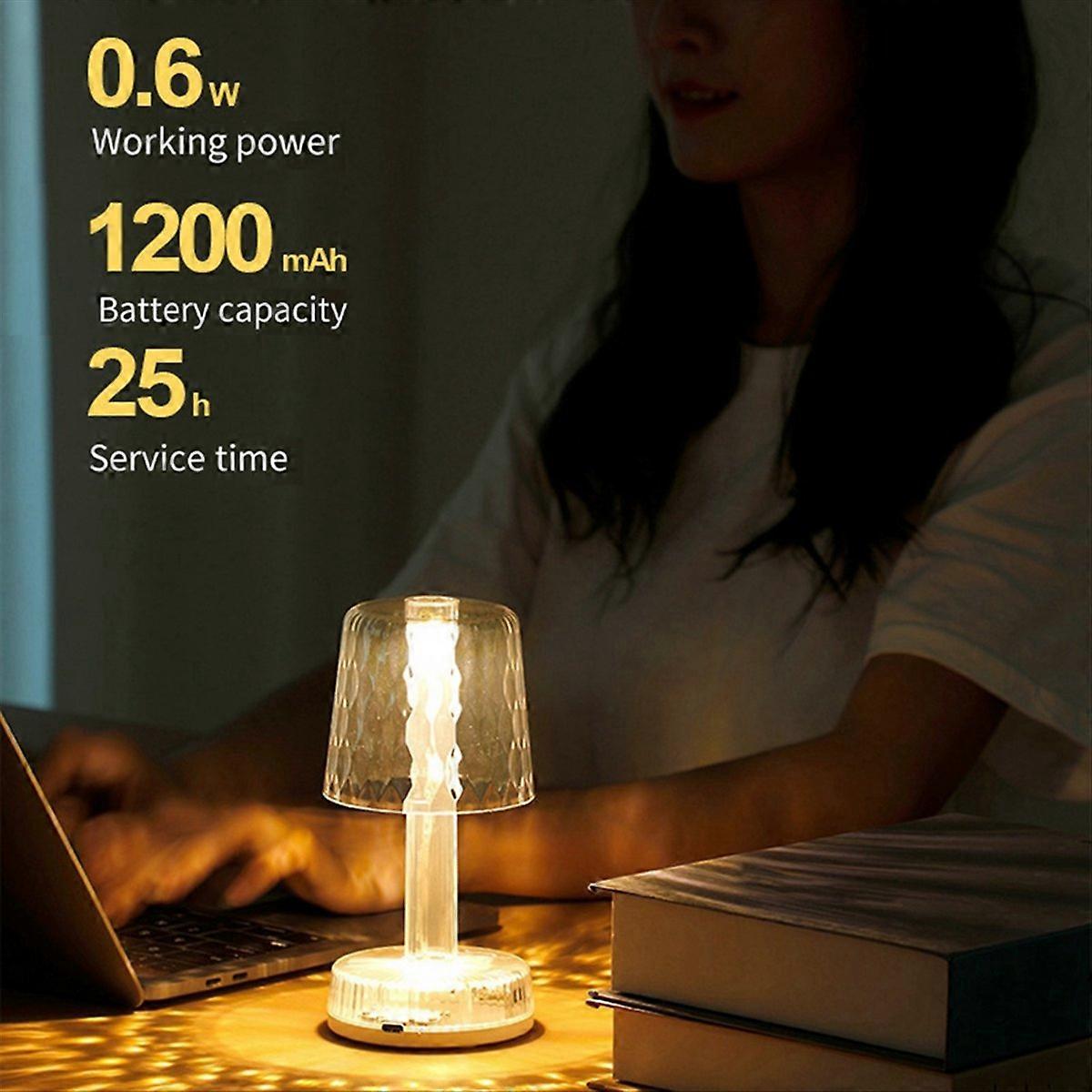 LED Table Lamp Projection Night Lights Rechargeable Bedside Lamp