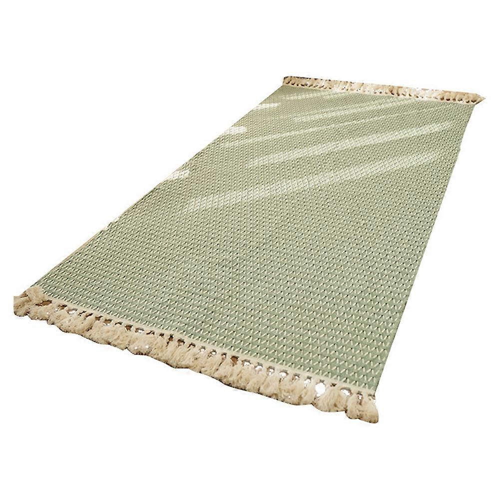 Thin Fabric Can Be Machine Washed. Cotton Bedside Blanket Green