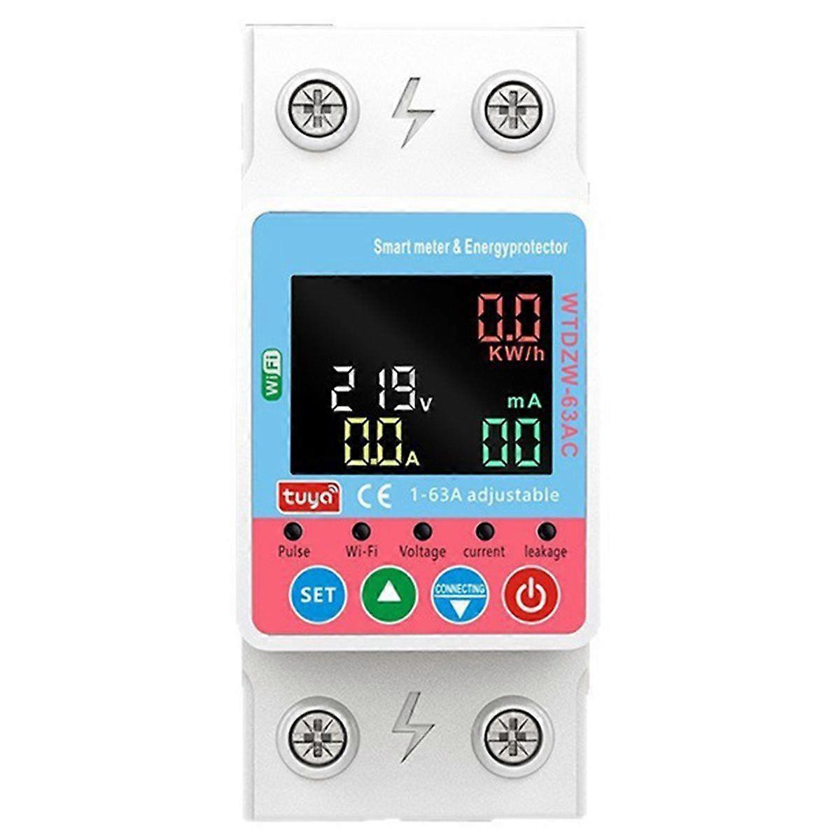 WIFI Metering Circuit Breaker Switch Remote Control Two-Way Metering Leakage Overvoltage and Underv