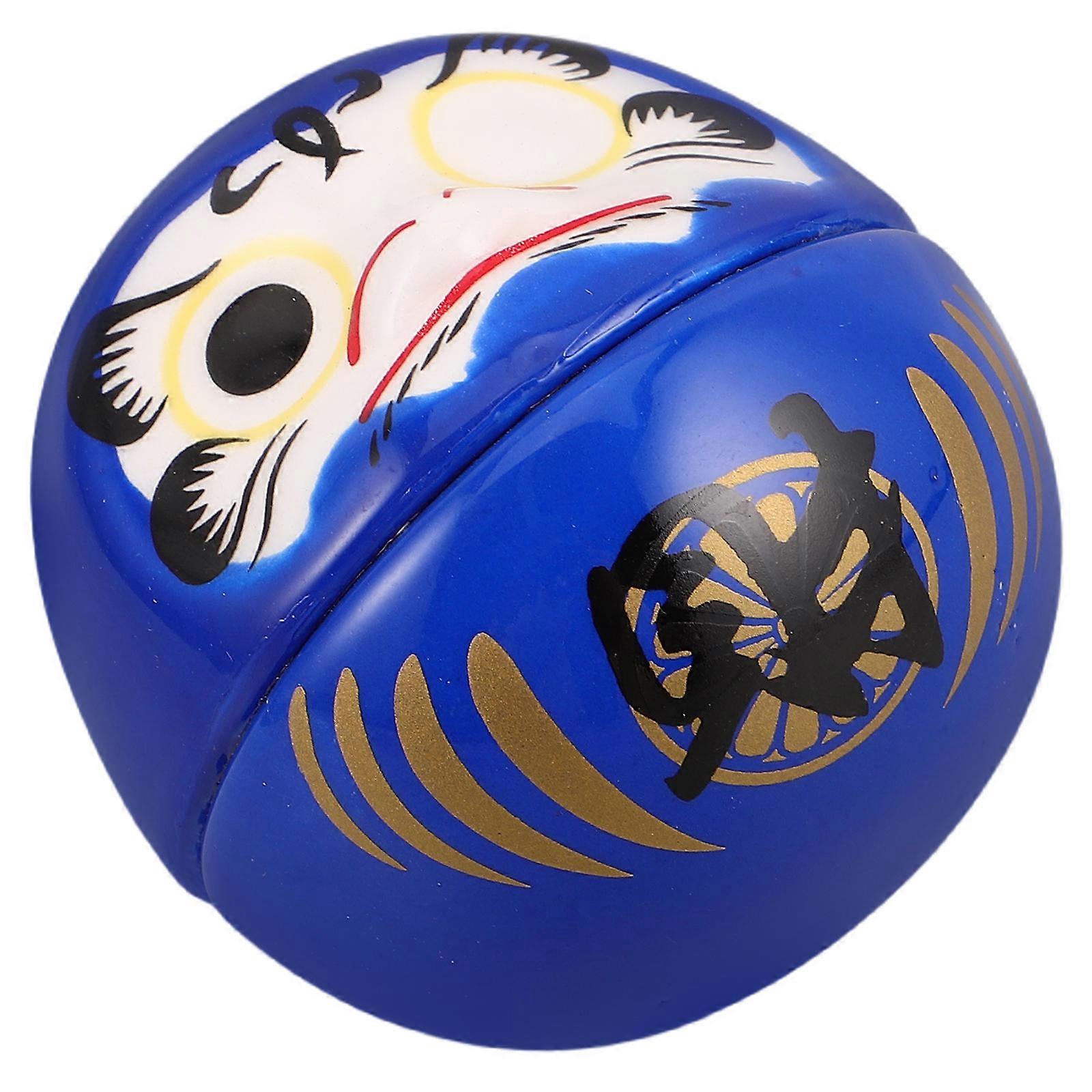 Doll Ceramic Figurine for Tabletop Display Blue Porcelain Ornament