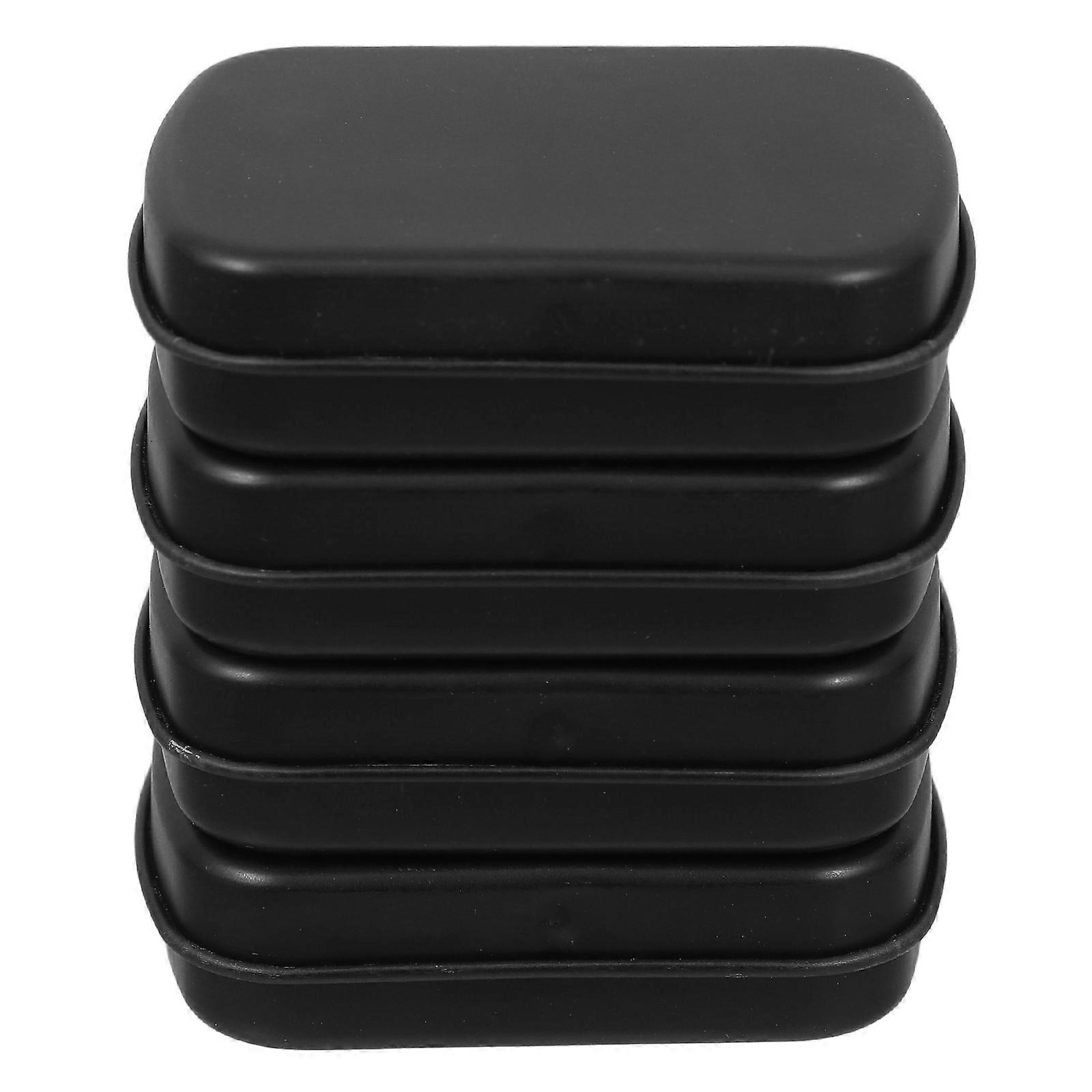 4Pcs Hinged Tin Box for Storage Mini Metal Portable Containers