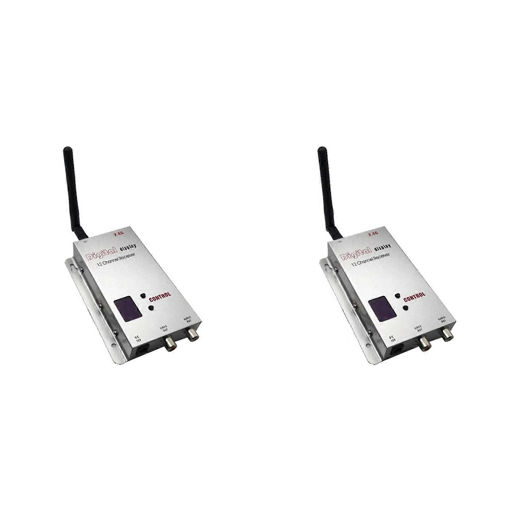 2X 2.4G FPV VRX 12CH FPV Audio Video Receiver for FPV Long Range Drone Airplane Quadcopter