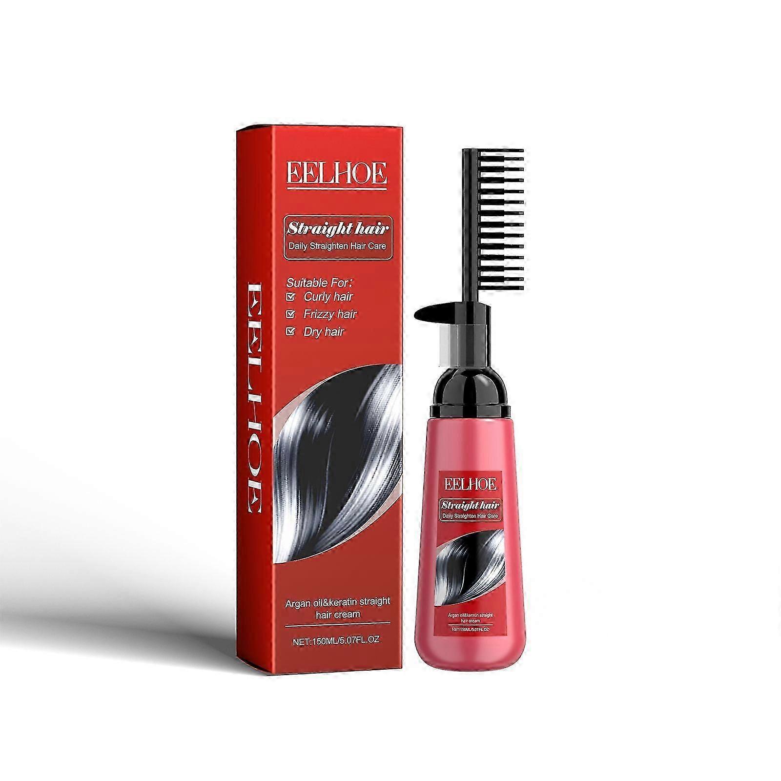 Moroccan Hair Straightening Cream - Deep Moisturizing & Smoothing for Dry, Damaged, and Split Ends - Enriched with Argan Oil & Hydrolyzed Keratin - 15