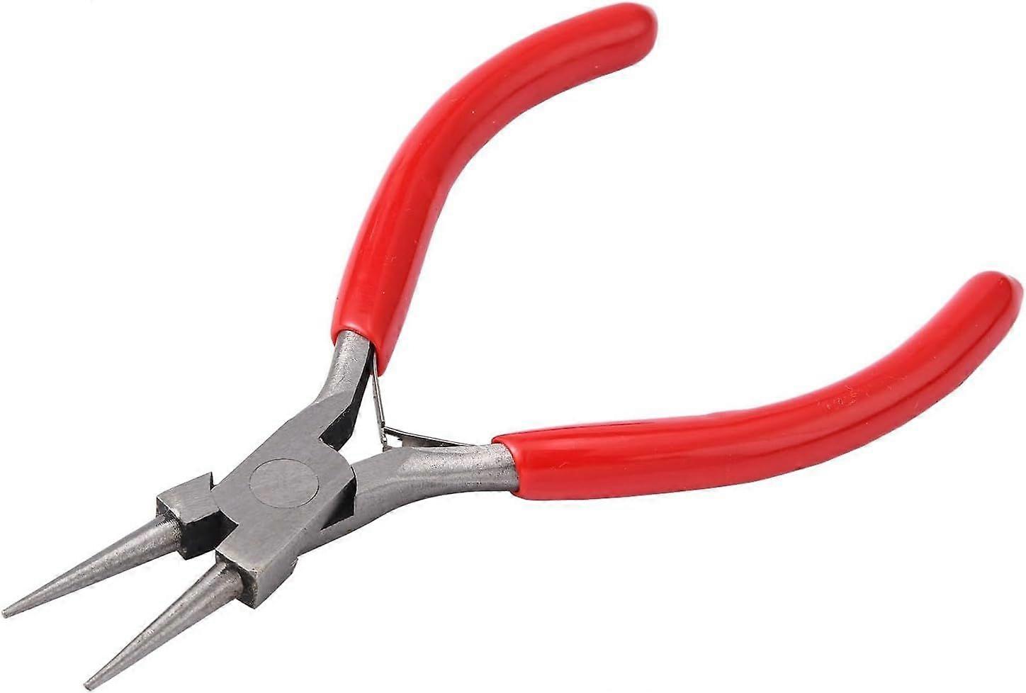 5.3 Inches -Round Nose Pliers for Jewelry Making High Carbon Steel Pliers with Red Handle Precision Tool for Beading Wire Work and Crafting