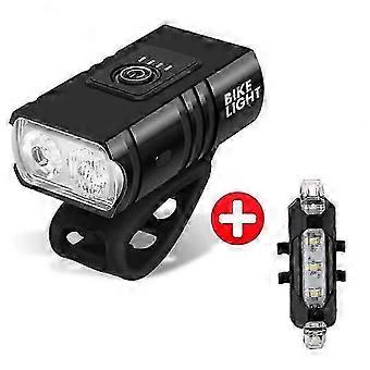 USB ladattava pyörävalo T6 LED MTB polkupyörä edessä takana takavalo pyöräily