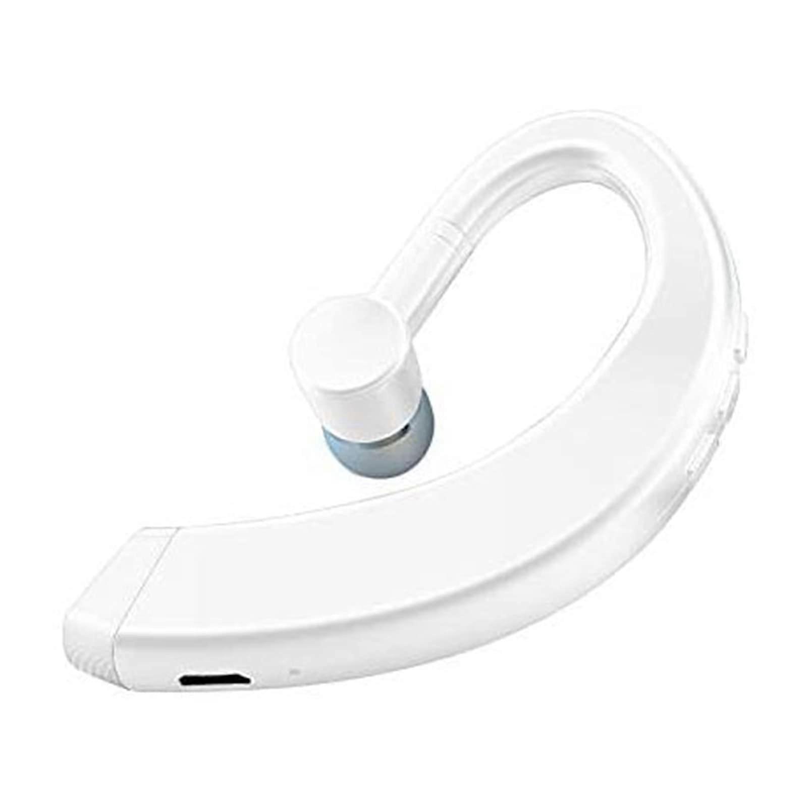 Bluetooth Headset V5.0 Wireless Earpiece Ultralight Hands Earphones With Mic For Business Office Driving Color White