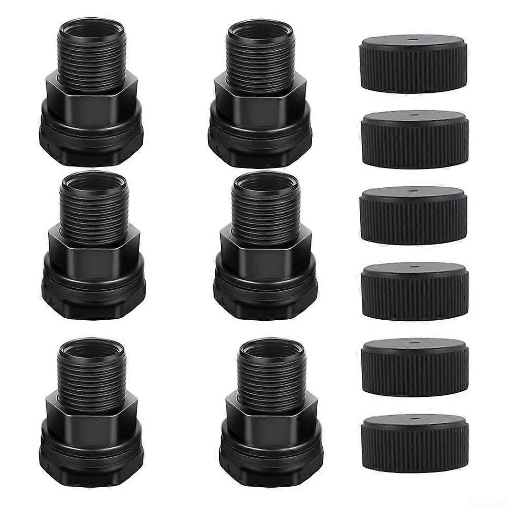 Plastic Bulkhead Fittings Set of Six HoseThreaded Connections for Aquatic Environments