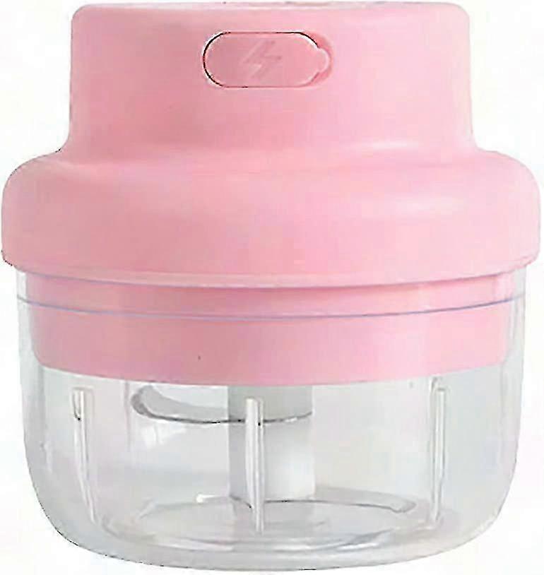 Usb Rechargeable Cordless Electric Blender - Pink Garlic Chopper Food Processor Cup