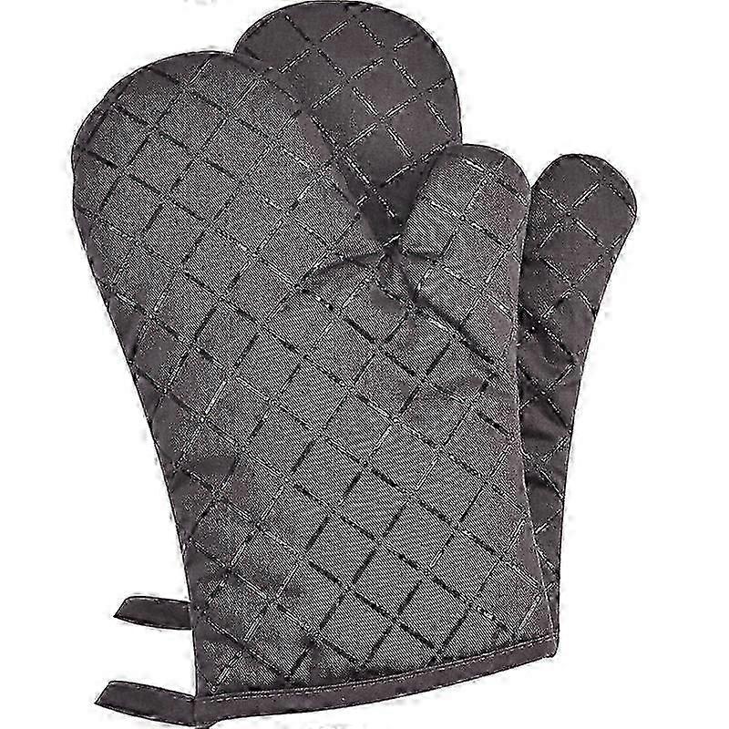 Oven High Temperature Resistant Double Sided Non-Slip Silicone Gloves (grey)