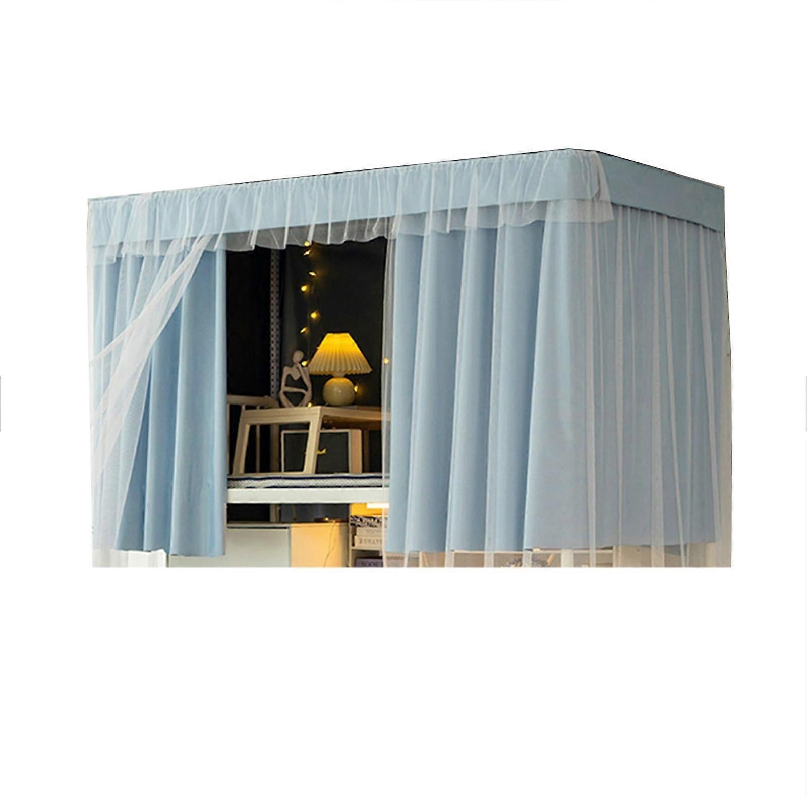 Bunk Bed Privacy Curtain Blue Breathable Fabric Light Blocking for  Bunk Dormitory Use