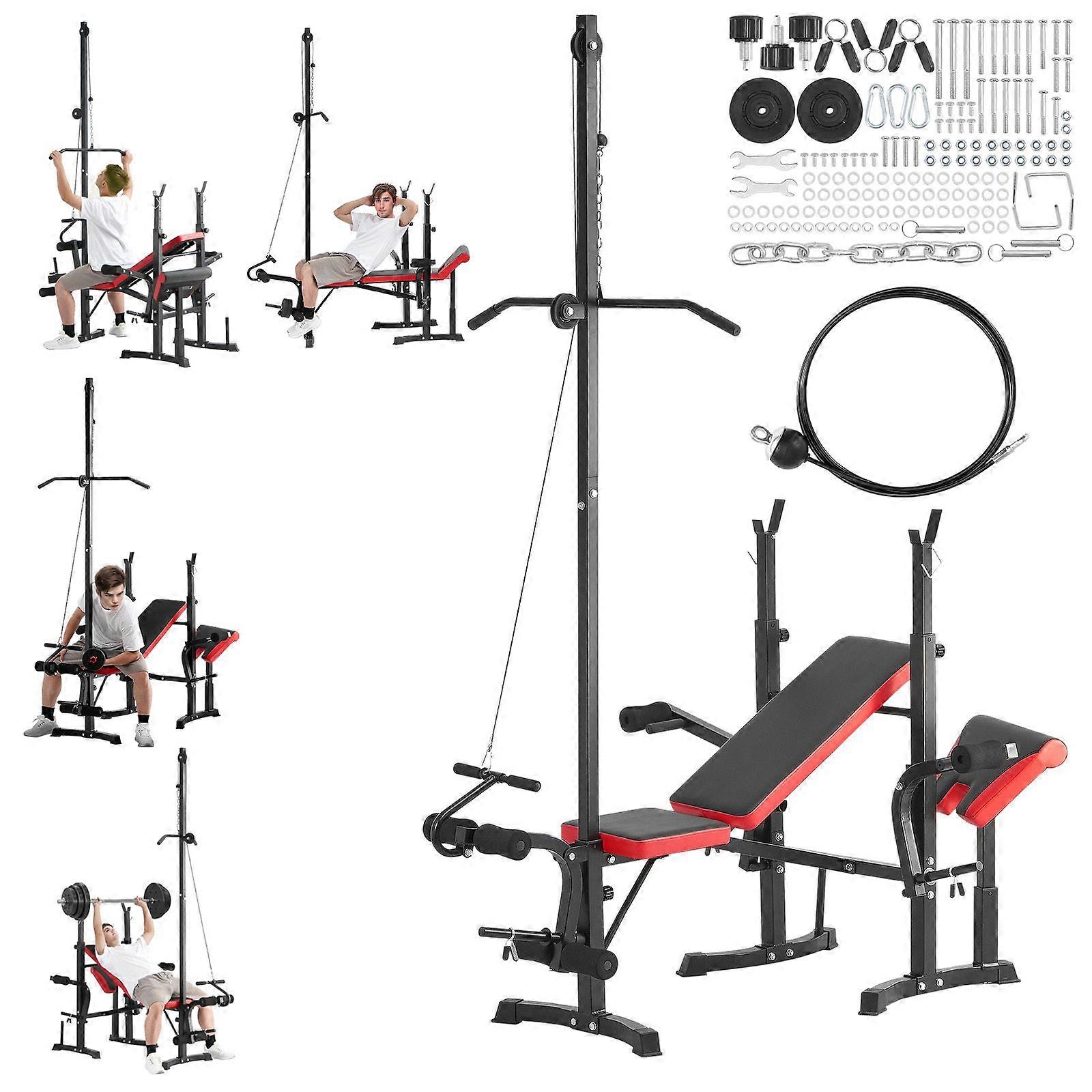Weight Bench, Multi-Functional Adjustable Bench, 600lbs Exercise Sit up Bench for Full Body Workout, Weight Bench Press