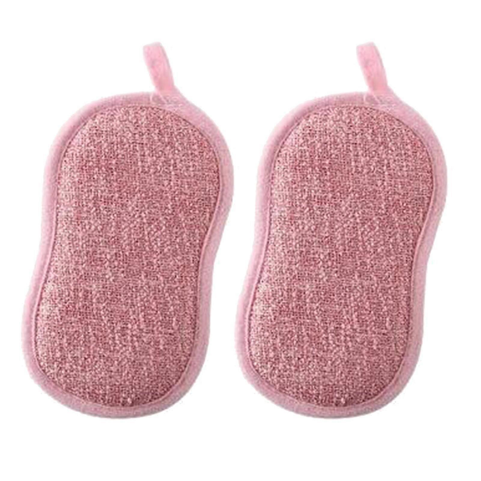 2pcs Sponge Eraser Long Lasting Thick Double Sided Non-scratch Scouring Sponge For Kitchen