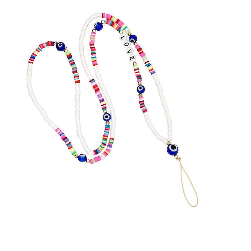 Phone Hanging Lanyard for Mobile Use Beaded Strap