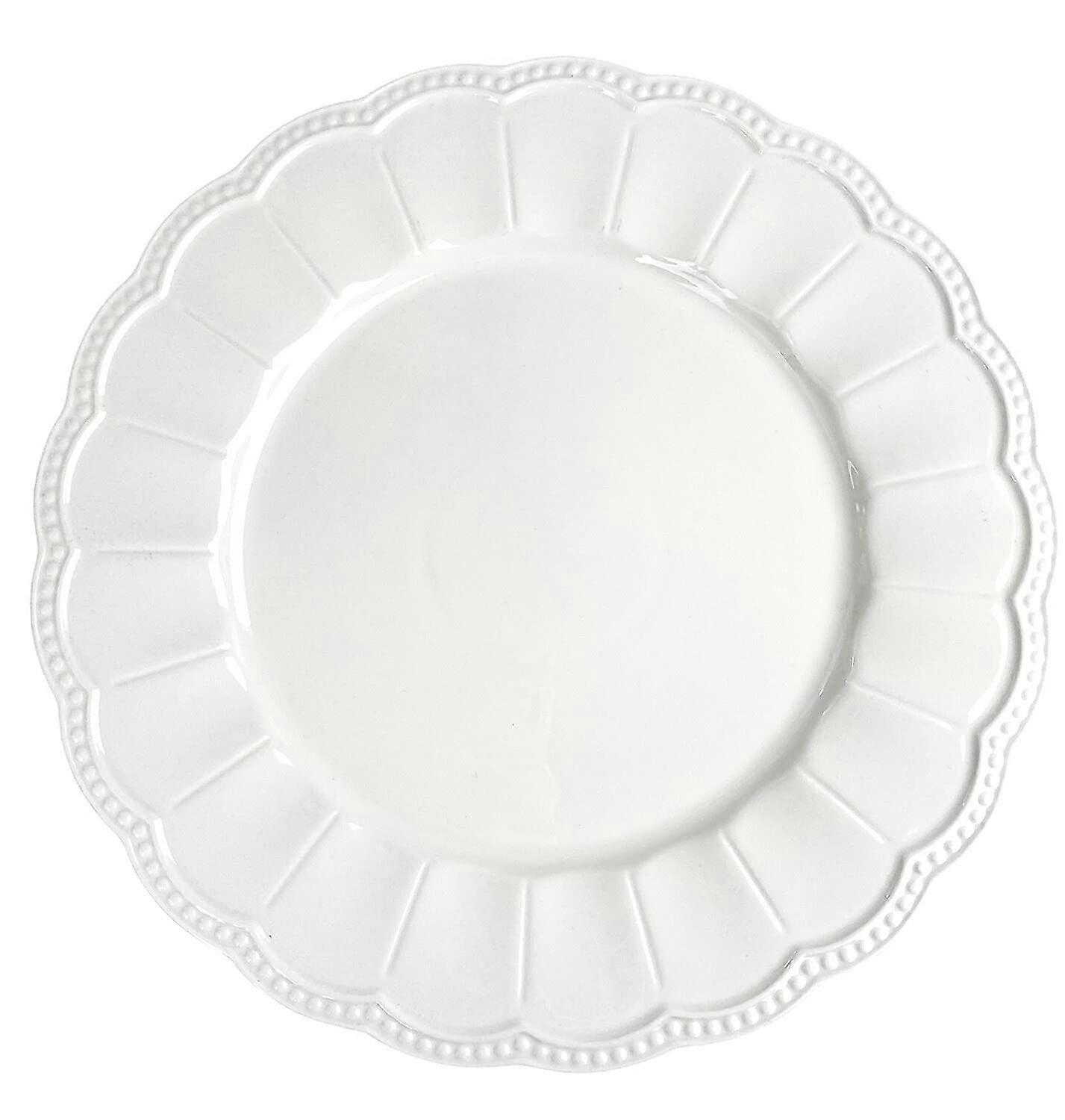 Ceramic Saucer with Elegant Minimalist Design, Scratch Resistant White Coffee Cup Plate