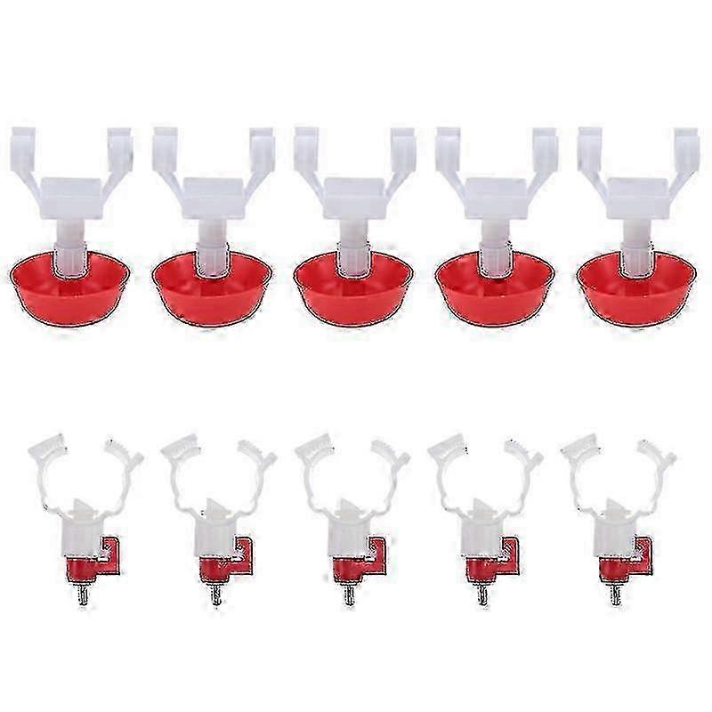 26-27 Automatic Chicken Waterer 5 PCS, Leak-Proof Poultry Drinker Set for Coops