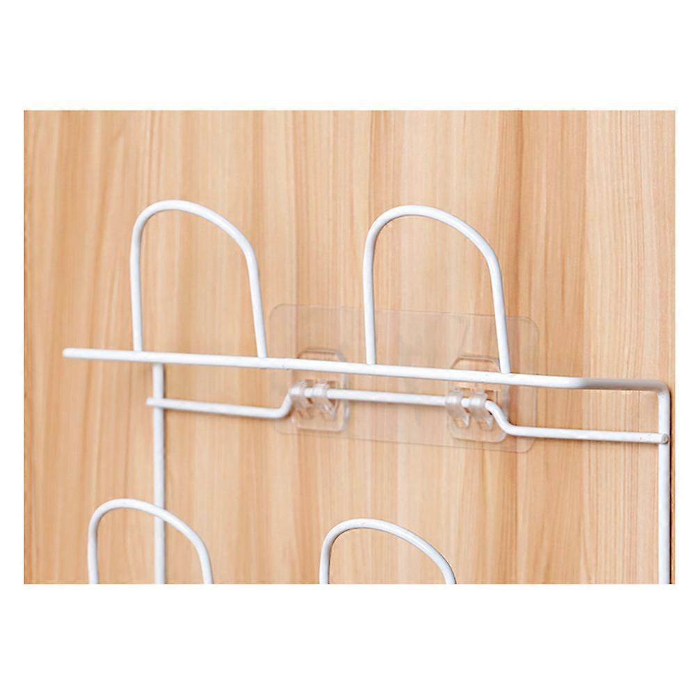 White Wall Mount Shoe Rack for Slipper Organizer Double-Layer Design