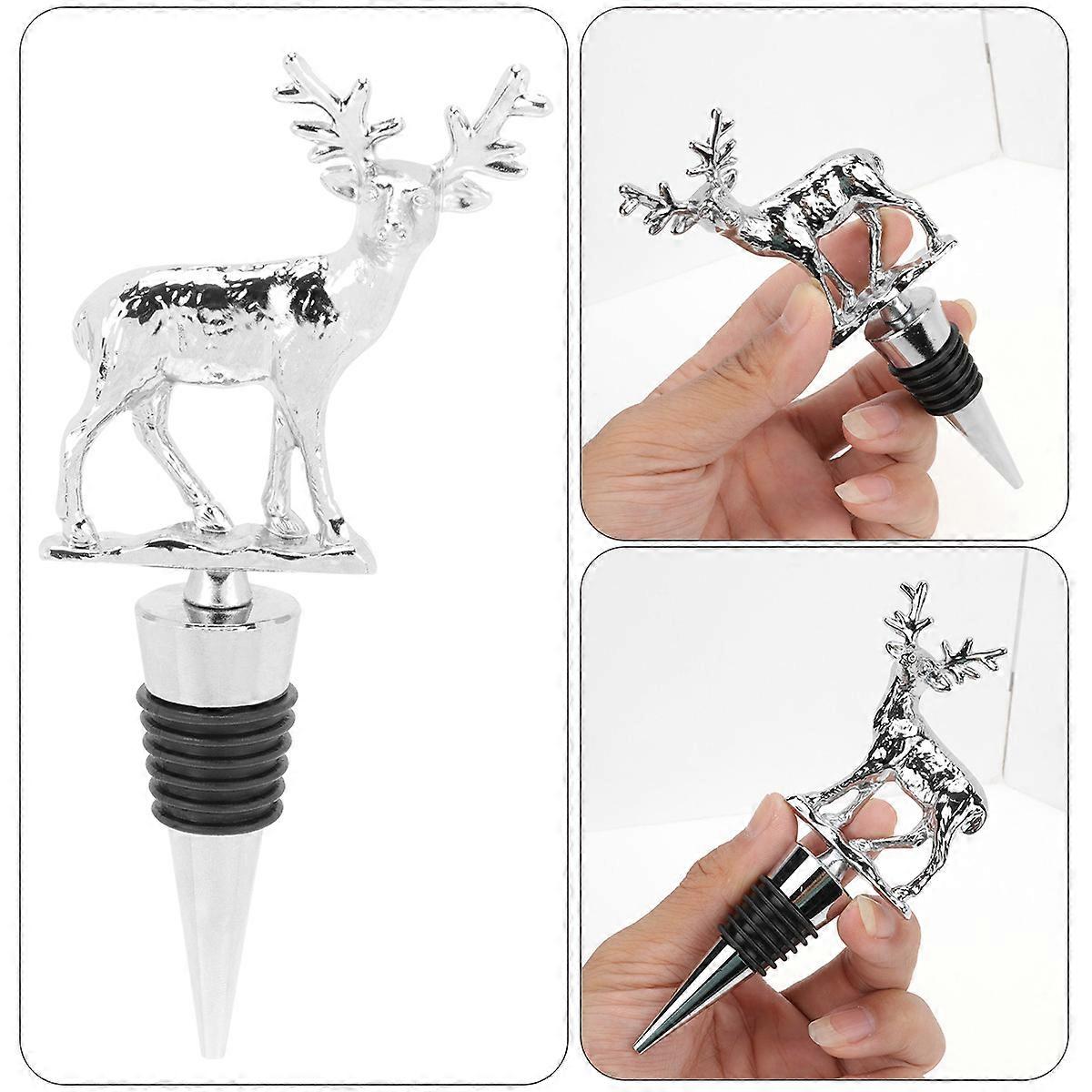 Silver Elk Plug for Sealing Bottles 1Pcs Christmas Accessory