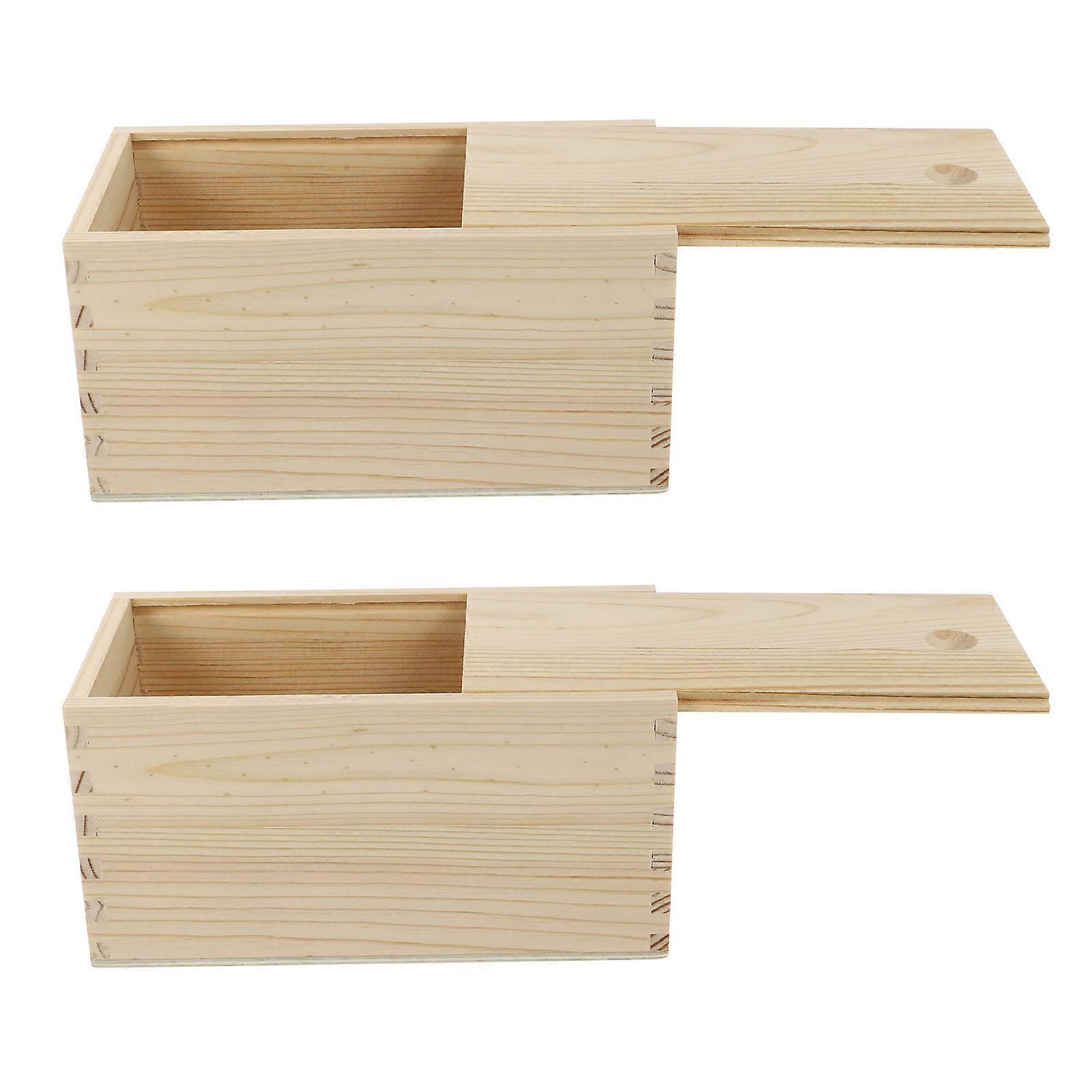 Household Sliding Case for Storage 2Pcs Wooden Multi-Function Sliding Boxes