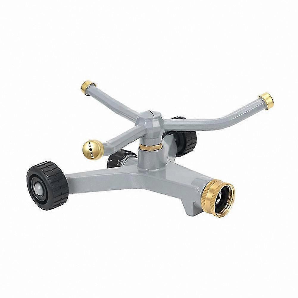 Durable Wheeled Sprinkler with Metal Head for Full Garden Coverage