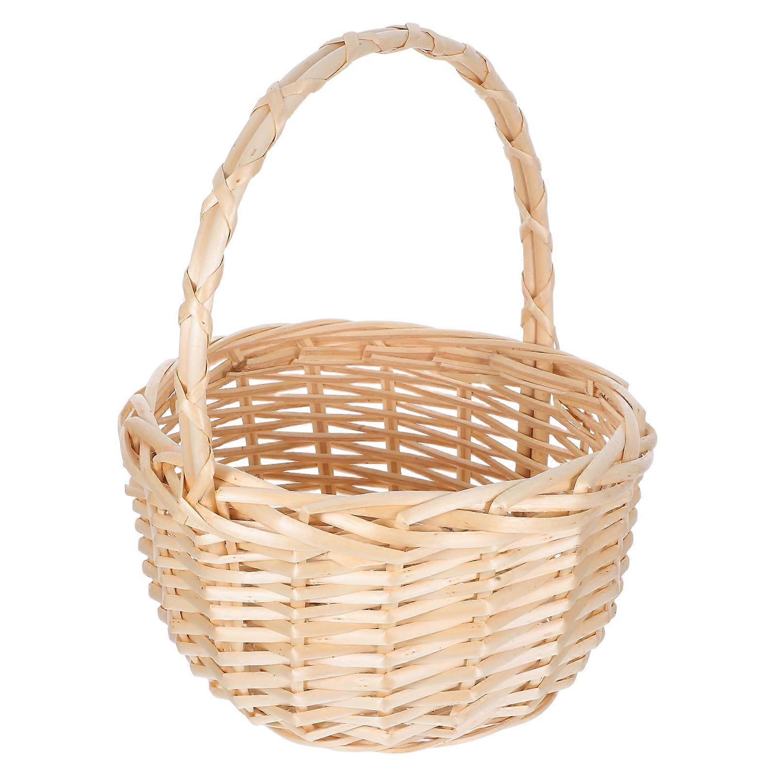 Handmade Willow Picnic Basket for Storage with Handle Wicker Basket
