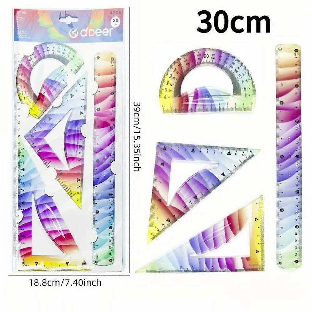 Plastic Soft Ruler Set 20/30CM Freely Bendable Straight Ruler Flexible Drawing Measuring Tools Set Square Students Use