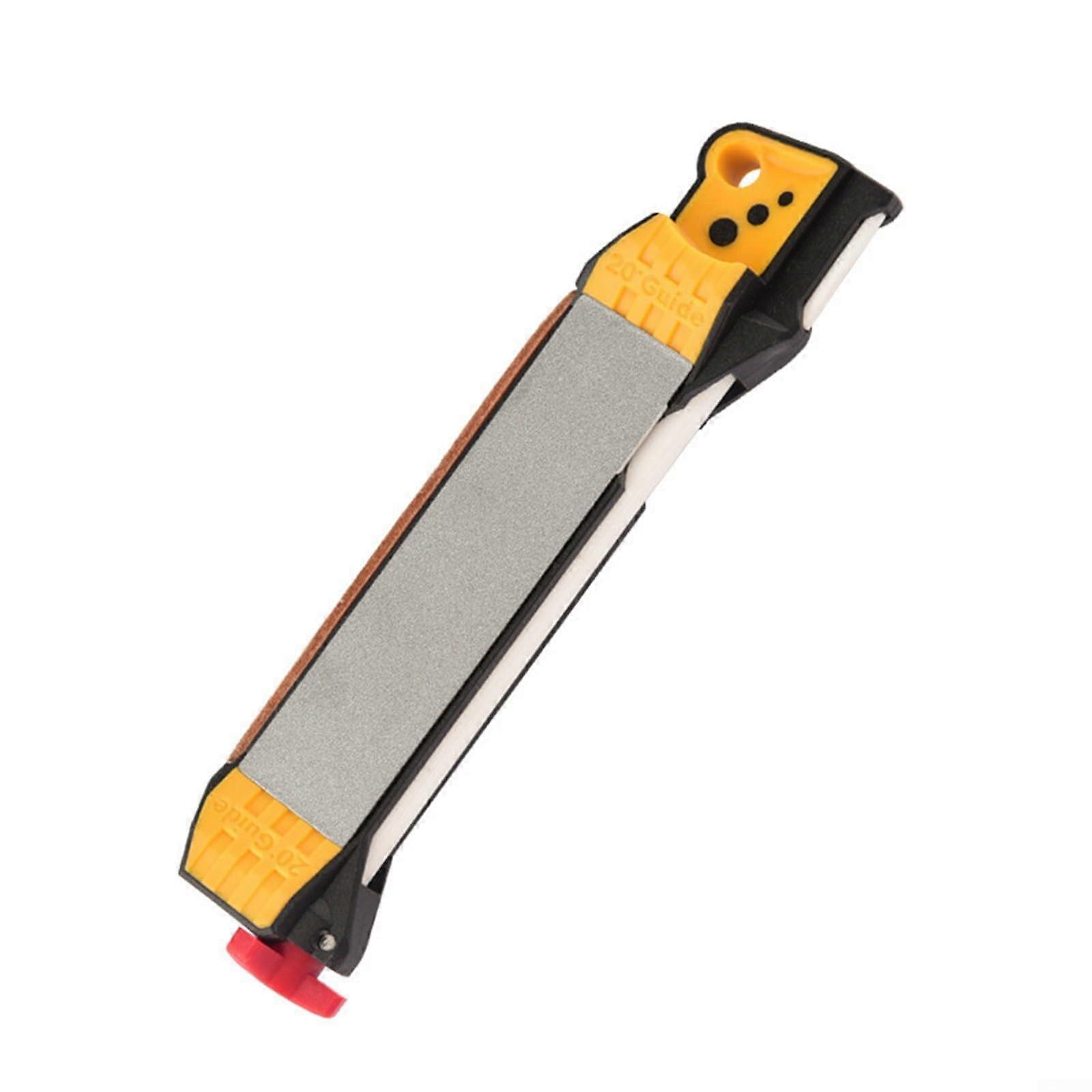 Knife Sharpener DualSided Sharpener for Camping and Kitchen Quick Blade Restoration Yellow