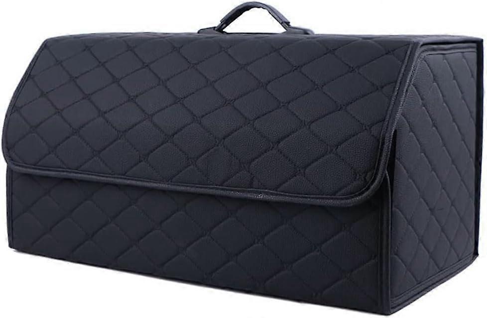 Leather Car Boot Organizer Waterproof Foldable Extra Large for DS3 DS4 DS5 DS7 Black