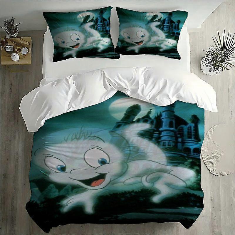 3pcs Casper Moonlight Castle Running Theme Print 100% Polyester Bedding Set