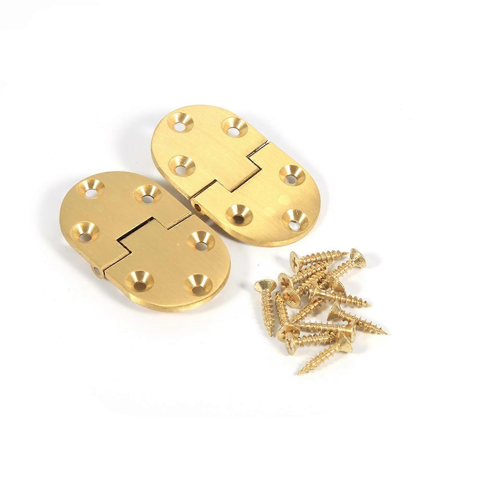 2 Pcs Brass Butler Tray Hinge 2.5x1.5 Inch Solid Brass Folding Hinge with Screws for Table