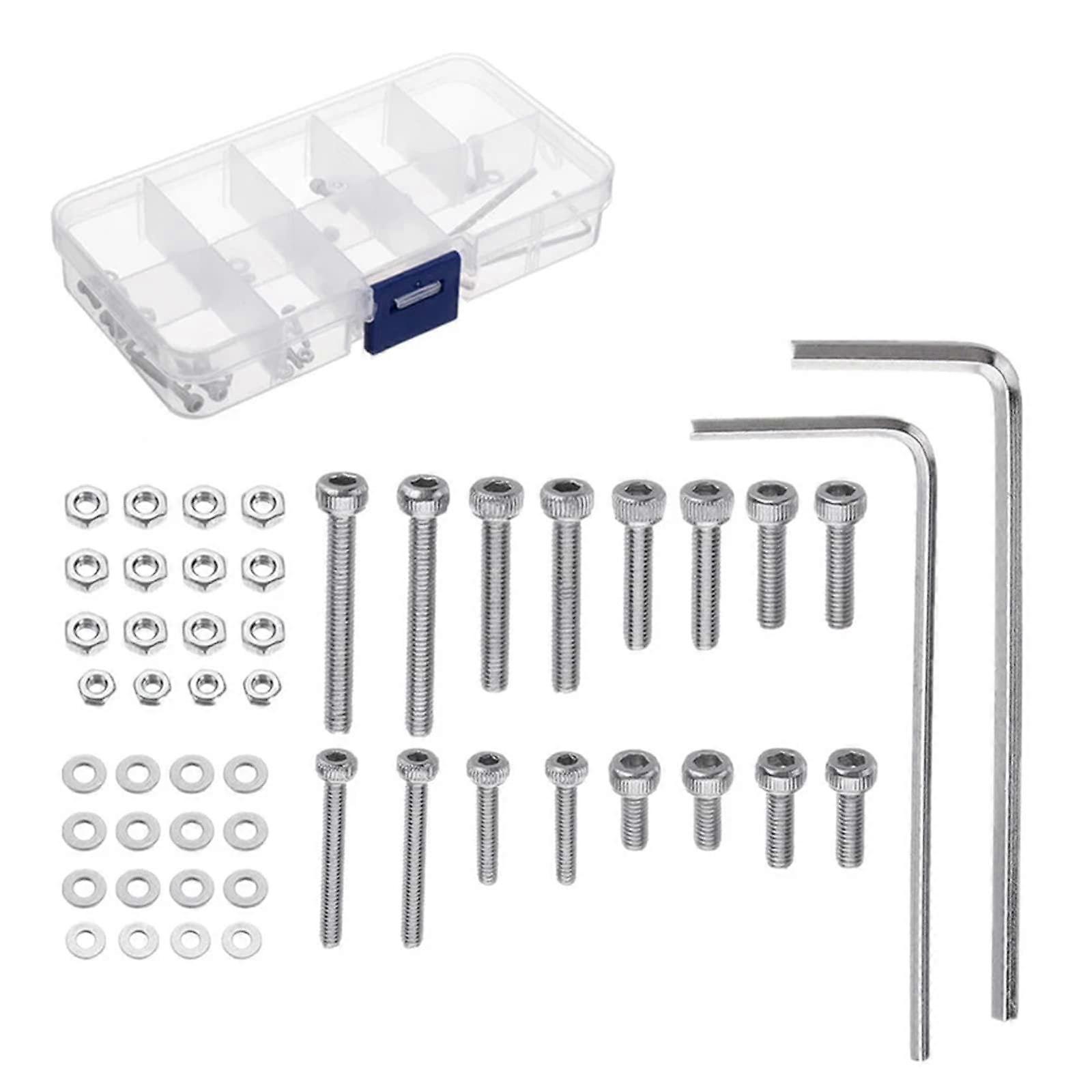 50pcs Turntable Headshell Screws Set Steel Cartridge Mounting Kit with Hex Tool