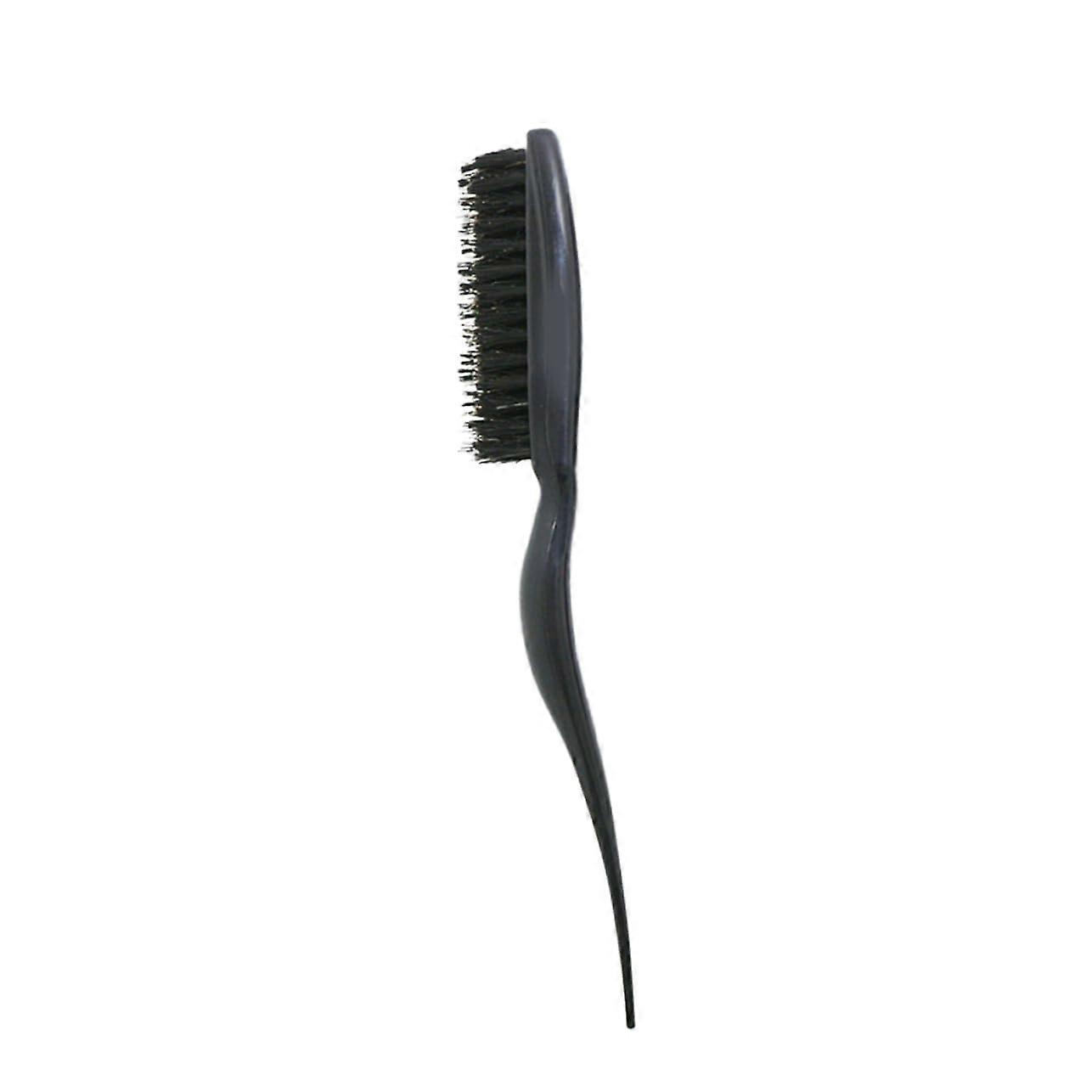 Boar Bristle Hair Brush Three Row Teasing Comb with Ergonomic Handle for Lasting Volume Boost