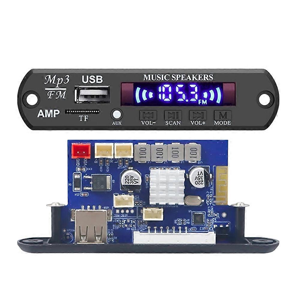 DC12-24V Bluetooth 5.3 MP3 Player Decoder Board FM Radio TF USB 2x60W Amplifier Module Audio Receiver Car Kit