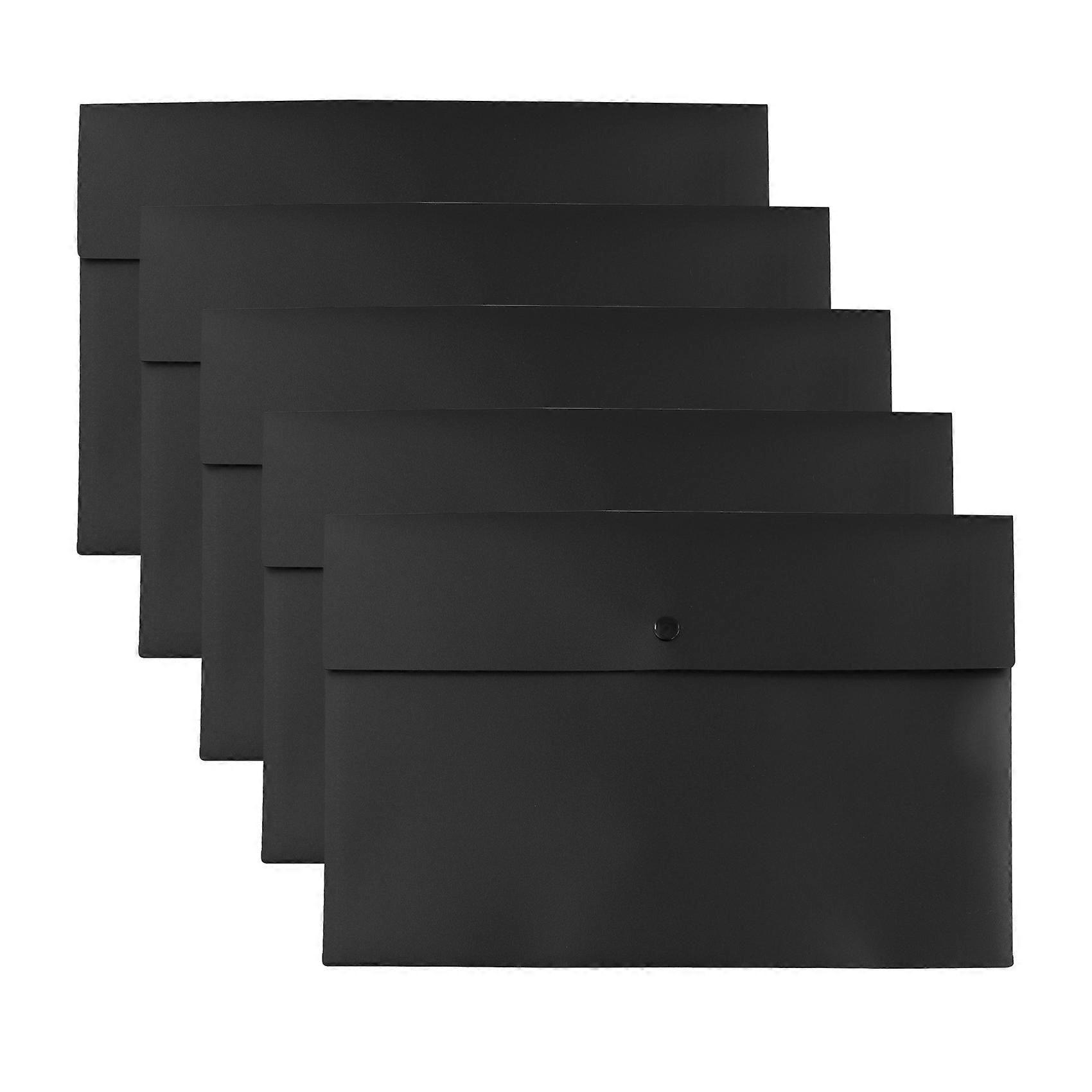 5 Folder Folder Pocket Gram Plastic Envelope Flat File Letter Organizer with Snap Closure A4 Letter Size