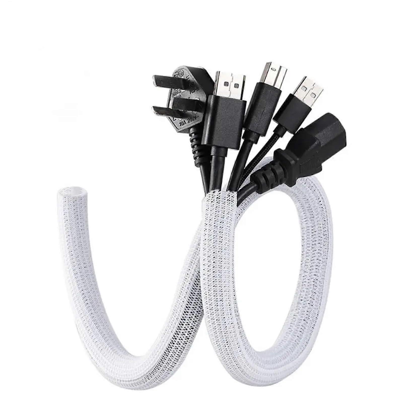Braided Cable Sleeve PET Expandable Wire Loom Self Closing for Cable Clutter Reduction 6mm