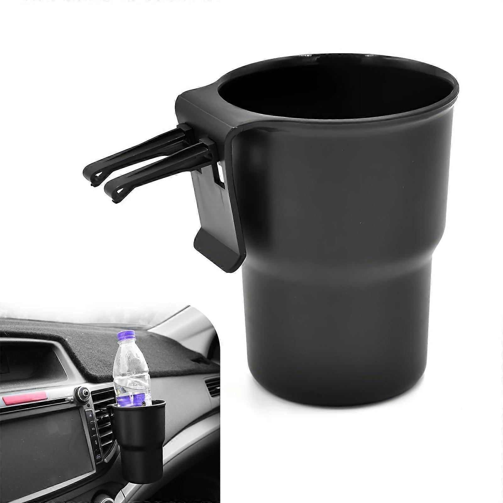 Car Air Vent Cup Holder with SpaceSaving MultiPurpose Storage, Universal Fit, Black 1PC